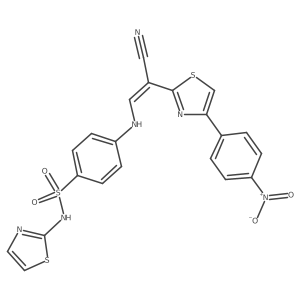 (E)-4-((2-cyano-2-(4-(4-nitrophenyl)thiazol-2-yl)vinyl)amino)-N-(thiazol-2-yl)benzenesulfonamide Structure