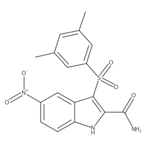 3-[(3,5-dimethylphenyl)sulfonyl]-5-nitro-1H-indole-2-carboxamide结构式