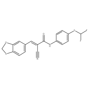 (Z)-3-(1,3-Benzodioxol-5-yl)-2-cyano-N-[4-(difluoromethylsulfanyl)phenyl]prop-2-enamide Structure