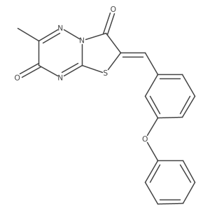 6-Methyl-2-(3-phenoxybenzylidene)-2H-thiazolo[3,2-b][1,2,4]triazine-3,7-dione Structure
