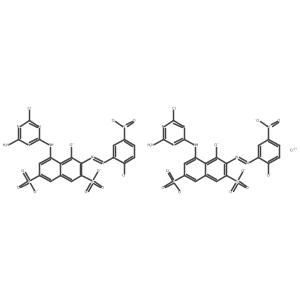 Chromate(5-), bis[5-[(4-amino-6-chloro-1,3,5-triazin-2-yl)amino]-4-(hydroxy-kappaO)-3-[[2-(hydroxy-kappaO)-5-nitrophenyl]azo-kappaN1]-2,7-naphthalenedisulfonato(4-)]- Structure