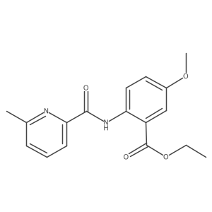 Ethyl 5-methoxy-2-[(6-methylpyridine-2-carbonyl)amino]benzoate结构式