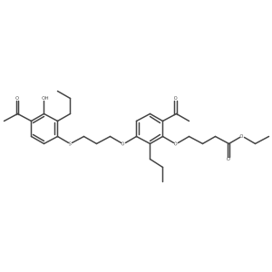 Ethyl 4-[6-acetyl-3-[3-(4-acetyl-3-hydroxy-2-propylphenylthio)propoxy]-2-propylphenoxy]butyrate结构式