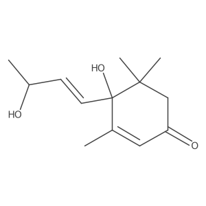 4-Hydroxy-4-(3-hydroxy-1-butenyl)-3,5,5-trimethyl-2-cyclohexen-1-one, (4R,3R)-(E)-(+/-)- Structure