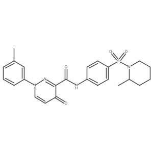 1-(3-methylphenyl)-N-{4-[(2-methylpiperidin-1-yl)sulfonyl]phenyl}-4-oxo-1,4-dihydropyridazine-3-carboxamide Structure