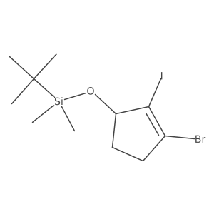((3-Bromo-2-iodocyclopent-2-EN-1-YL)oxy)(tert-butyl)dimethylsilane Structure