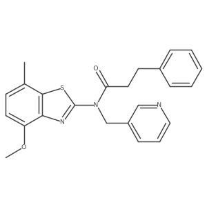 N-(4-methoxy-7-methylbenzo[d]thiazol-2-yl)-3-phenyl-N-(pyridin-3-ylmethyl)propanamide Structure