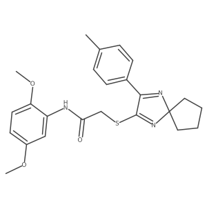 N-(2,5-Dimethoxyphenyl)-2-{[3-(4-methylphenyl)-1,4-diazaspiro[4.4]nona-1,3-dien-2-YL]sulfanyl}acetamide结构式