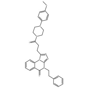 1-{3-[4-(4-methoxyphenyl)piperazin-1-yl]-3-oxopropyl}-4-(2-phenylethyl)[1,2,4]triazolo[4,3-a]quinazolin-5(4H)-one Structure