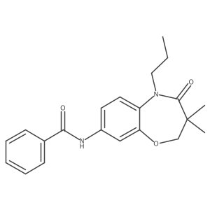 N-(3,3-dimethyl-4-oxo-5-propyl-2,3,4,5-tetrahydrobenzo[b][1,4]oxazepin-8-yl)benzamide结构式