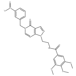 3,4,5-trimethoxy-N-(2-(5-(3-nitrobenzyl)-4-oxo-4,5-dihydro-1H-pyrazolo[3,4-d]pyrimidin-1-yl)ethyl)benzamide Structure