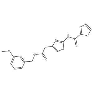 N-(4-(2-((3-methoxybenzyl)amino)-2-oxoethyl)thiazol-2-yl)furan-2-carboxamide结构式