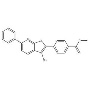 Methyl 4-{3-amino-6-phenylthieno[2,3-B]pyridin-2-YL}benzoate结构式
