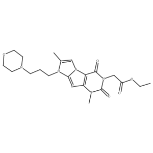 ethyl 2-(1,7-dimethyl-8-(3-morpholinopropyl)-2,4-dioxo-1H-imidazo[2,1-f]purin-3(2H,4H,8H)-yl)acetate Structure