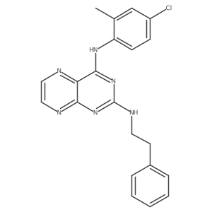(4-Chloro-2-methylphenyl){2-[(2-phenylethyl)amino]pteridin-4-yl}amine结构式