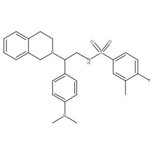 N-(2-(3,4-dihydroisoquinolin-2(1H)-yl)-2-(4-(dimethylamino)phenyl)ethyl)-4-fluoro-3-methylbenzenesulfonamide Structure