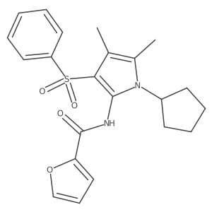 N-[1-cyclopentyl-4,5-dimethyl-3-(phenylsulfonyl)-1H-pyrrol-2-yl]furan-2-carboxamide Structure