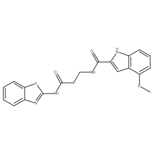 N~2~-[3-(1,3-benzothiazol-2-ylamino)-3-oxopropyl]-4-methoxy-1H-indole-2-carboxamide结构式