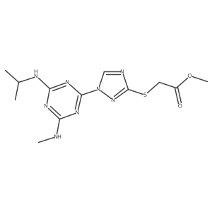 methyl ({1-[4-(isopropylamino)-6-(methylamino)-1,3,5-triazin-2-yl]-1H-1,2,4-triazol-3-yl}thio)acetate结构式