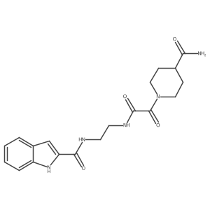N-(2-{[(4-carbamoylpiperidin-1-yl)(oxo)acetyl]amino}ethyl)-1H-indole-2-carboxamide结构式