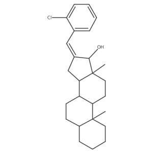(13E)-13-[(2-chlorophenyl)methylidene]-2,15-dimethyltetracyclo[8.7.0.0^{2,7}.0^{11,15}]heptadecan-14-ol Structure