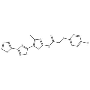 2-(4-chlorophenoxy)-N-[(2Z)-4-methyl-5-[3-(thiophen-2-yl)-1,2,4-oxadiazol-5-yl]-1,3-thiazol-2(3H)-ylidene]acetamide Structure