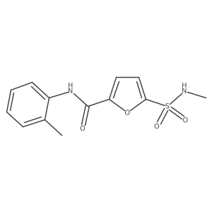 CNS(=O)(=O)c1ccc(C(=O)Nc2ccccc2C)o1结构式