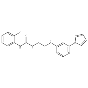 O=C(NCCNc1cc(-n2cccn2)ncn1)Nc1ccccc1F结构式