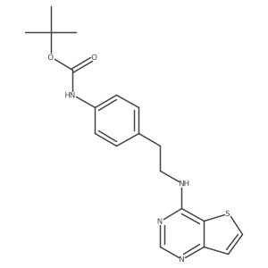 Tert-butyl 4-(2-(thieno[3,2-d]pyrimidin-4-ylamino)ethyl)phenylcarbamate结构式