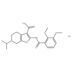 2-(2,3-Dimethoxybenzamido)-6-isopropyl-4,5,6,7-tetrahydrothieno[2,3-c]pyridine-3-carboxamide hydrochloride结构式