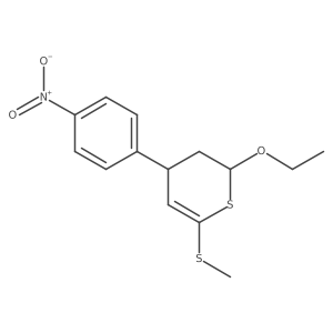 2-Ethoxy-3,4-dihydro-6-(methylthio)-4-(4-nitrophenyl)-2H-thiopyran Structure