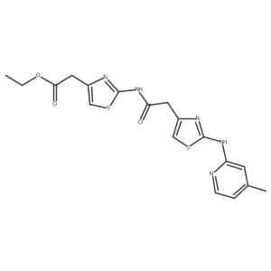 Ethyl 2-(2-(2-(2-((4-methylpyridin-2-yl)amino)thiazol-4-yl)acetamido)thiazol-4-yl)acetate结构式