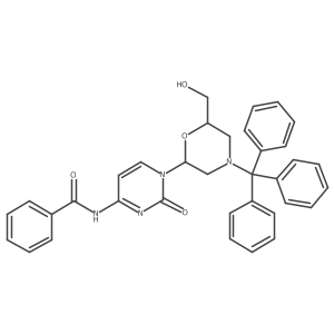 N-(1-(6-(Hydroxymethyl)-4-tritylmorpholin-2-yl)-2-oxo-1,2-dihydropyrimidin-4-yl)benzamide结构式