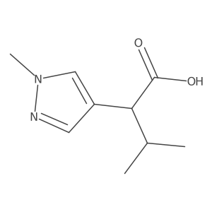 3-methyl-2-(1-methyl-1H-pyrazol-4-yl)butanoic acid Structure