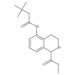 Methyl 5-{[(tert-butoxy)carbonyl]amino}-1,2,3,4-tetrahydroisoquinoline-1-carboxylate结构式
