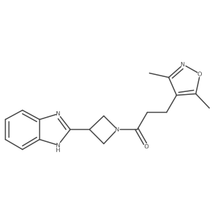 1-(3-(1H-benzo[d]imidazol-2-yl)azetidin-1-yl)-3-(3,5-dimethylisoxazol-4-yl)propan-1-one结构式