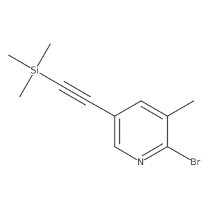2-Bromo-3-methyl-5-((trimethylsilyl)ethynyl)pyridine结构式
