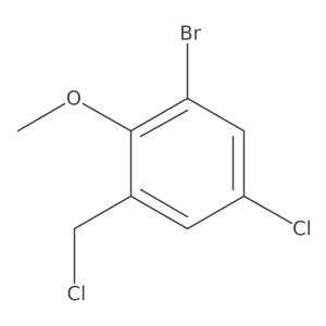 1-Bromo-5-chloro-3-(chloromethyl)-2-methoxybenzene Structure