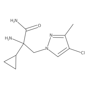 2-Amino-3-(4-chloro-3-methyl-1h-pyrazol-1-yl)-2-cyclopropylpropanamide结构式