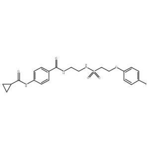 4-(cyclopropanecarboxamido)-N-(2-(2-(4-fluorophenoxy)ethylsulfonamido)ethyl)benzamide Structure