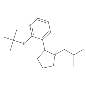 2-(tert-Butylthio)-3-(1-isobutylpyrrolidin-2-yl)pyridine结构式