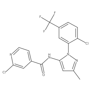 2-chloro-N-{1-[2-chloro-5-(trifluoromethyl)phenyl]-3-methyl-1H-pyrazol-5-yl}pyridine-4-carboxamide结构式