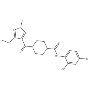 N-(2,4-dichlorophenyl)-1-(3-methoxy-1-methyl-1H-pyrazole-4-carbonyl)piperidine-4-carboxamide结构式