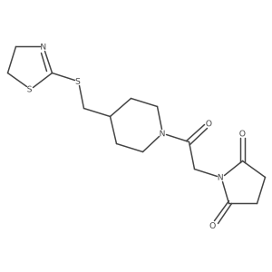 1-(2-(4-(((4,5-Dihydrothiazol-2-yl)thio)methyl)piperidin-1-yl)-2-oxoethyl)pyrrolidine-2,5-dione Structure