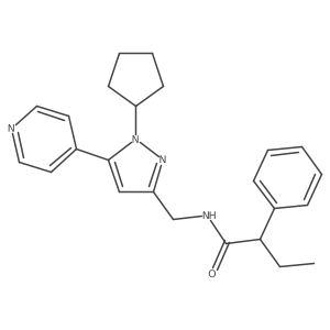 N-((1-cyclopentyl-5-(pyridin-4-yl)-1H-pyrazol-3-yl)methyl)-2-phenylbutanamide结构式