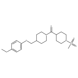 (4-(((4-Methoxyphenyl)thio)methyl)piperidin-1-yl)(1-(methylsulfonyl)piperidin-4-yl)methanone Structure