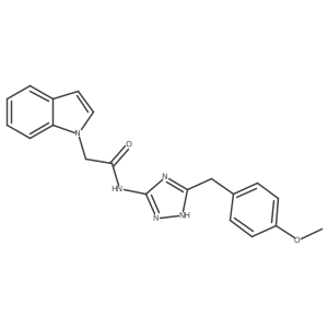 2-(1H-indol-1-yl)-N-[3-(4-methoxybenzyl)-1H-1,2,4-triazol-5-yl]acetamide结构式