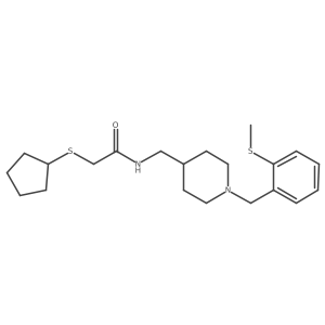 2-(cyclopentylthio)-N-((1-(2-(methylthio)benzyl)piperidin-4-yl)methyl)acetamide结构式