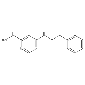 6-hydrazinyl-N-(2-phenylethyl)pyrimidin-4-amine结构式