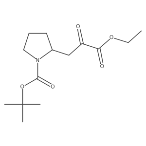 tert-Butyl 2-(3-ethoxy-2,3-dioxopropyl)pyrrolidine-1-carboxylate结构式